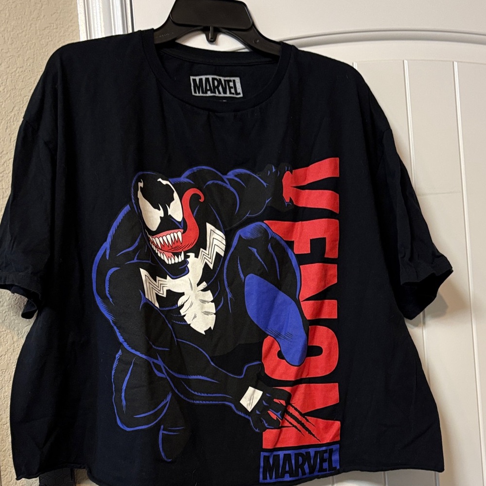 Marvel Venom Tee in Black with Red and Blue
